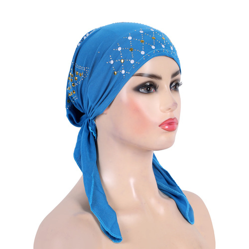 African popular hot colored film ear hat Baotou turban Arabic hat wholesale H089