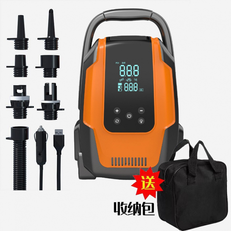 户外露营车载充气泵浆板帐篷皮划艇SUP便携式电动无线高压冲气泵|undefined