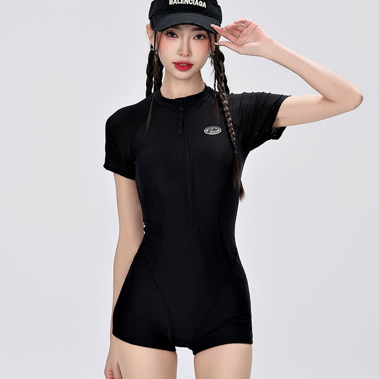 Swimsuit female one-piece 2024 new explosion high-end sense thin flat angle professional racing conservative swimming pool dedicated