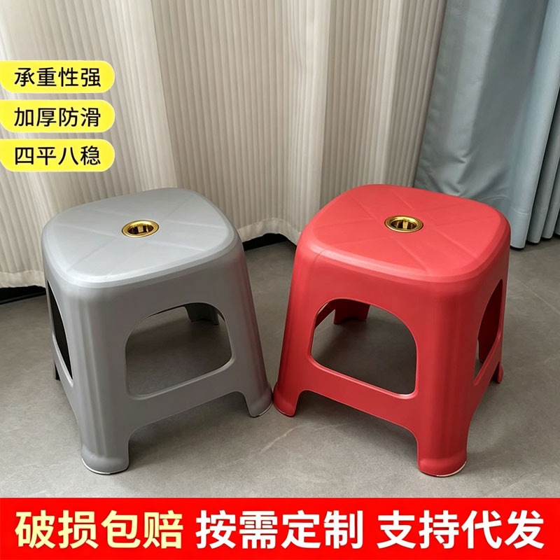 Small low stool for home use, made of thickened plastic, suitable for living room, coffee table, student bathroom, shower bench, and shoe changing chair