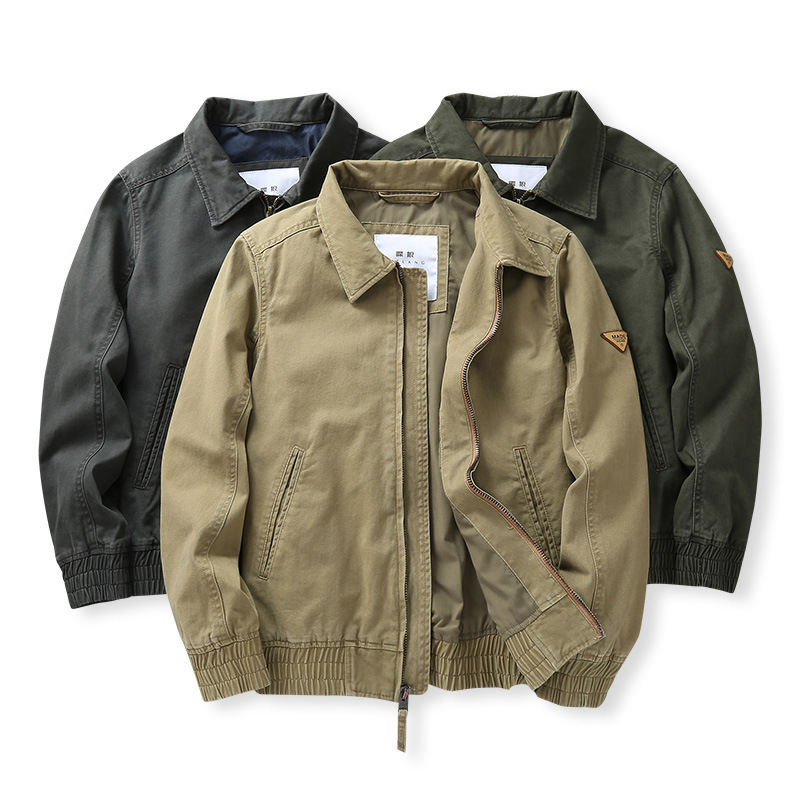 Men's Business Casual Lapel Coat Retro American Style Autumn and Winter Fashionable Slim Fit Work Jacket Top Middle-aged Men's Wear