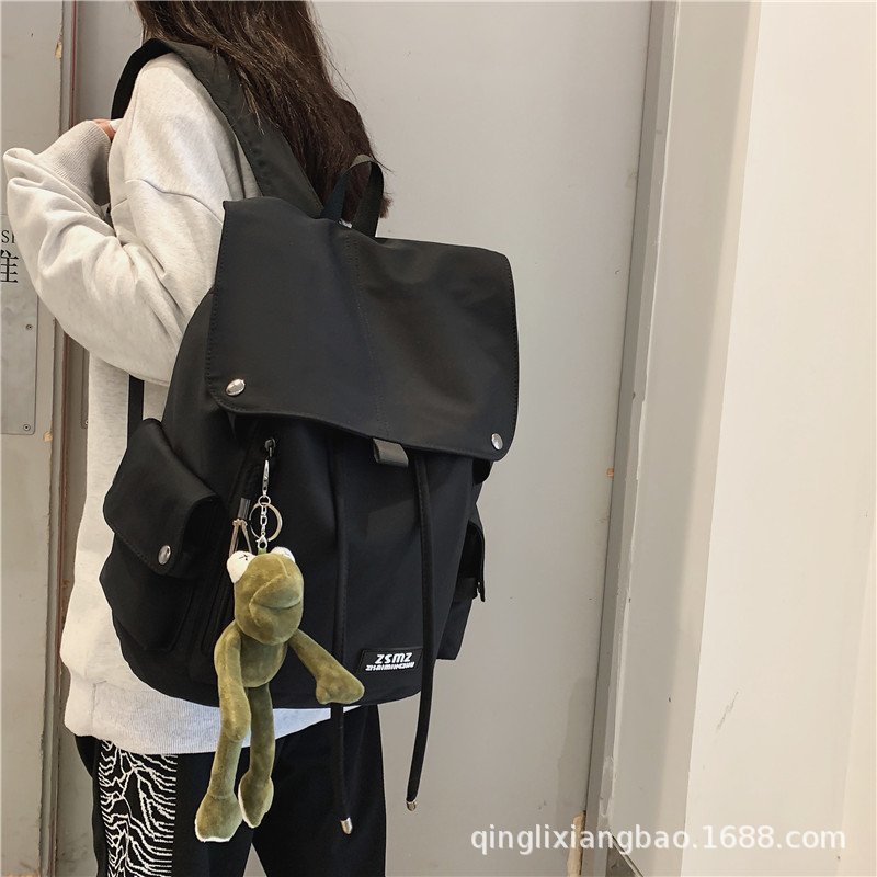 书包女大学生可印logo韩版复古潮牌背包男高中生大容量抽绳双肩包 书包女大学生可印logo韩版复古潮牌背包男高中生大容量抽绳双肩包
