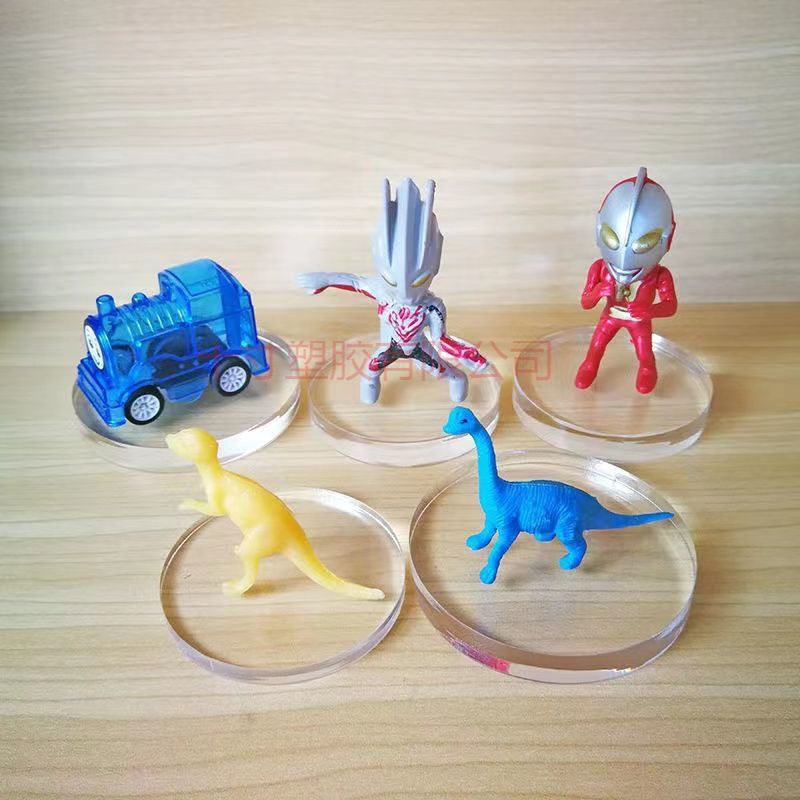 亚克力透明方形圆形爱心云朵形状奶油胶摆台底座椭圆手办娃娃打孔