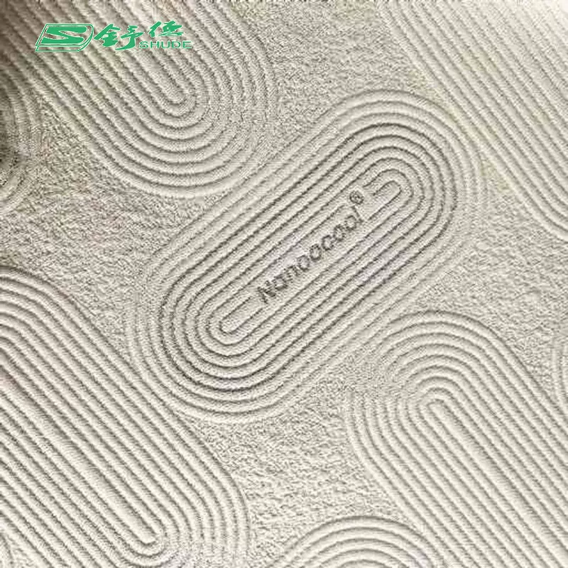 仿棉涤纱双色丝提花空气层针织三层夹丝 床垫面料沙发套抱枕布料