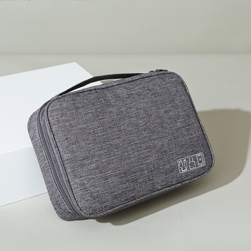 Cation Double Layer Digital Accessory Charging Bank Storage Box Portable USB Flash Drive Earphone Data Cable Storage Bag