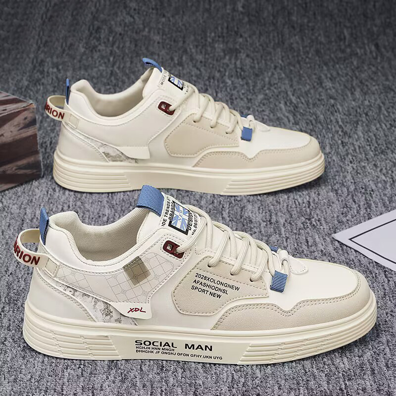 Zapatos de hombre transfronterizos 2024 nuevos zapatos blancos de verano zapatos de tabla de tamaño extra grande de tendencia coreana zapatos deportivos casuales de talla 46