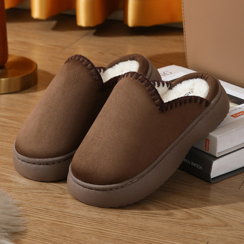 thumbnail image 1 of 2024 zapatillas gruesas de otoño e invierno para mujer, pantuflas cálidas de algodón con suela gruesa para interiores y exteriores 4,0, 1 of 5