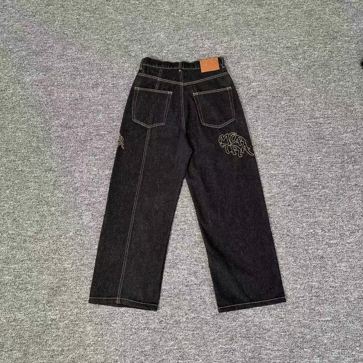 Mertra Jeans Heavyweight Embroidery Loose Black