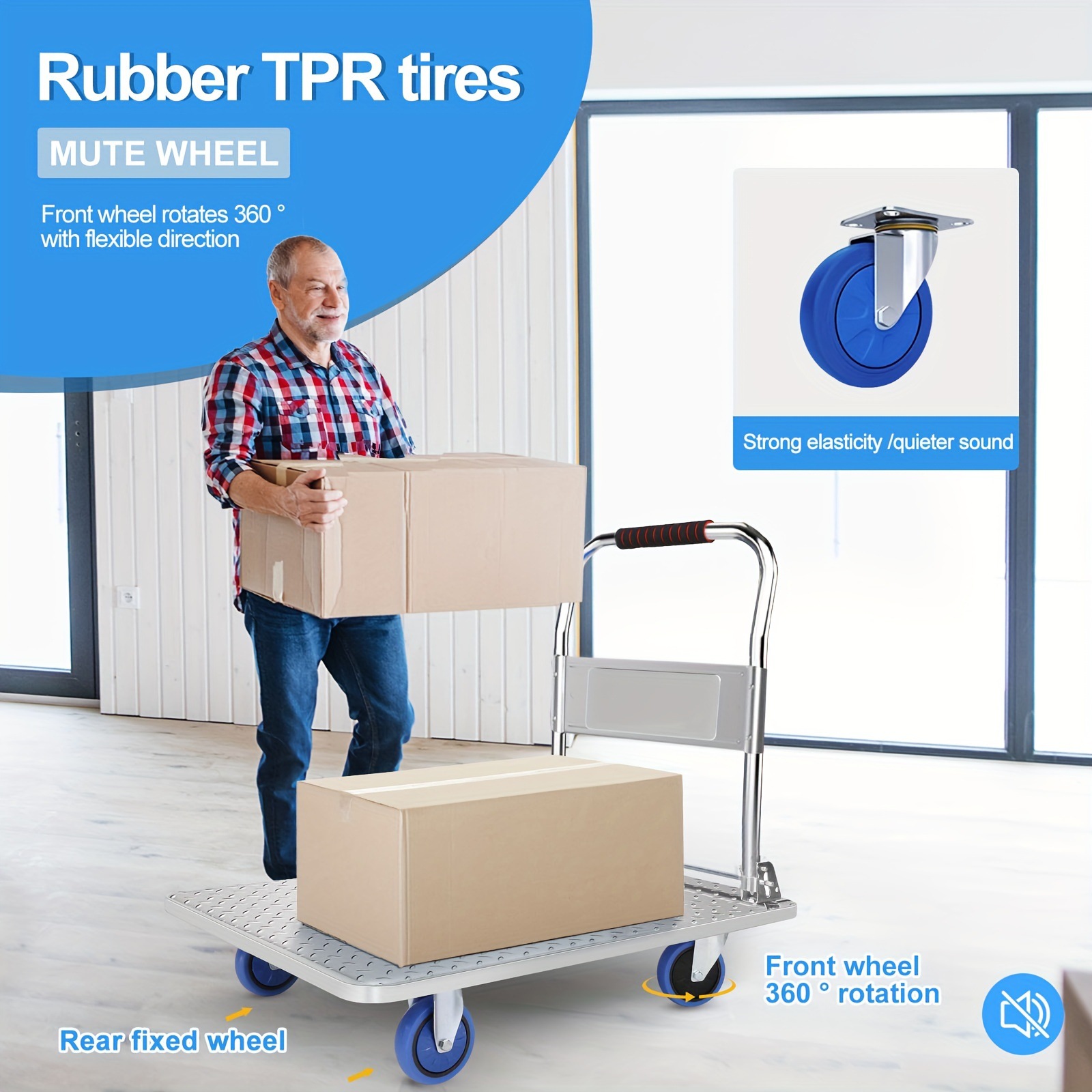 2025新款跨境代发1200磅载重钢制折叠手推车跨境代发跨境代发|ms