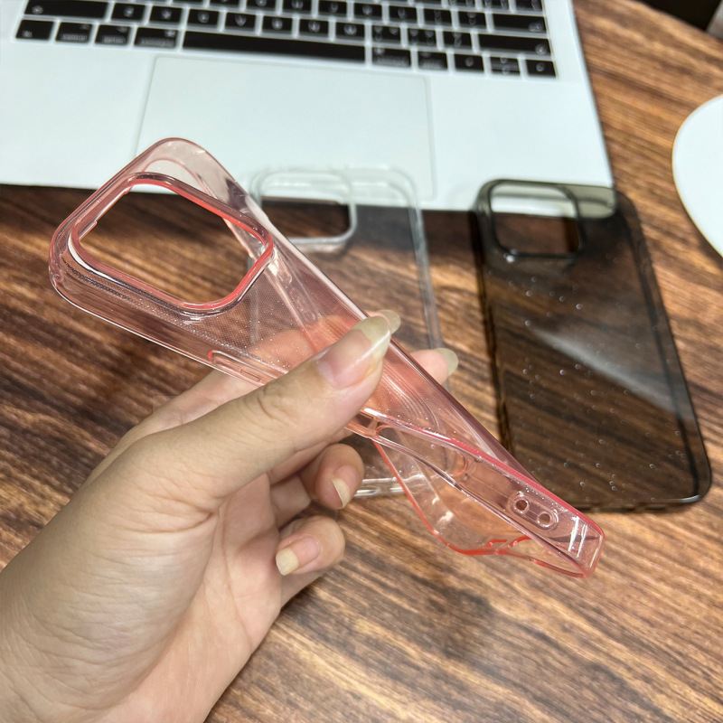 适用苹果17ProMax手机壳15简约14透明大孔12闪粉壳iphone16保护套|undefined