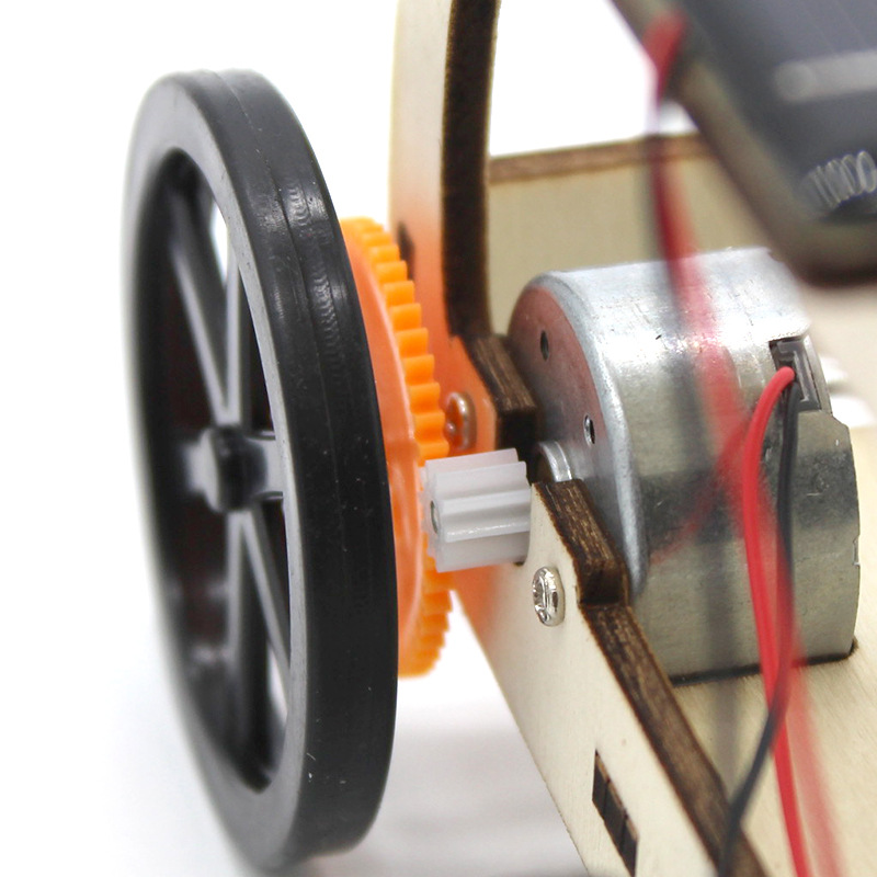 木製ソーラーカー5号（黒輪） ソーラーカー科学技術工作組み立て教育教材模型
