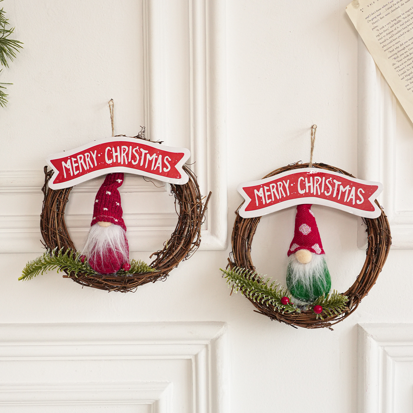 Colgante de guirnaldas de Navidad Santa muñeca sin cara puerta colgante de pared decoración ventana decoración accesorios de diseño de árbol de Navidad