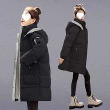 羽绒棉服女中长款2025冬季新款小个子宽松时尚加厚刺绣棉袄外套潮