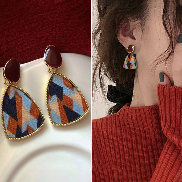 Demi-season retro trend elegant geometric earrings