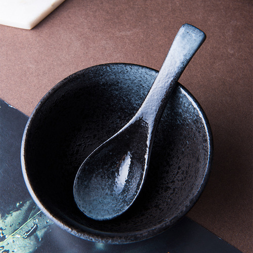 Japanese-style spoon household ceramic spoon spoon rice spoon tableware soup eating small spoon creative cute small spoon