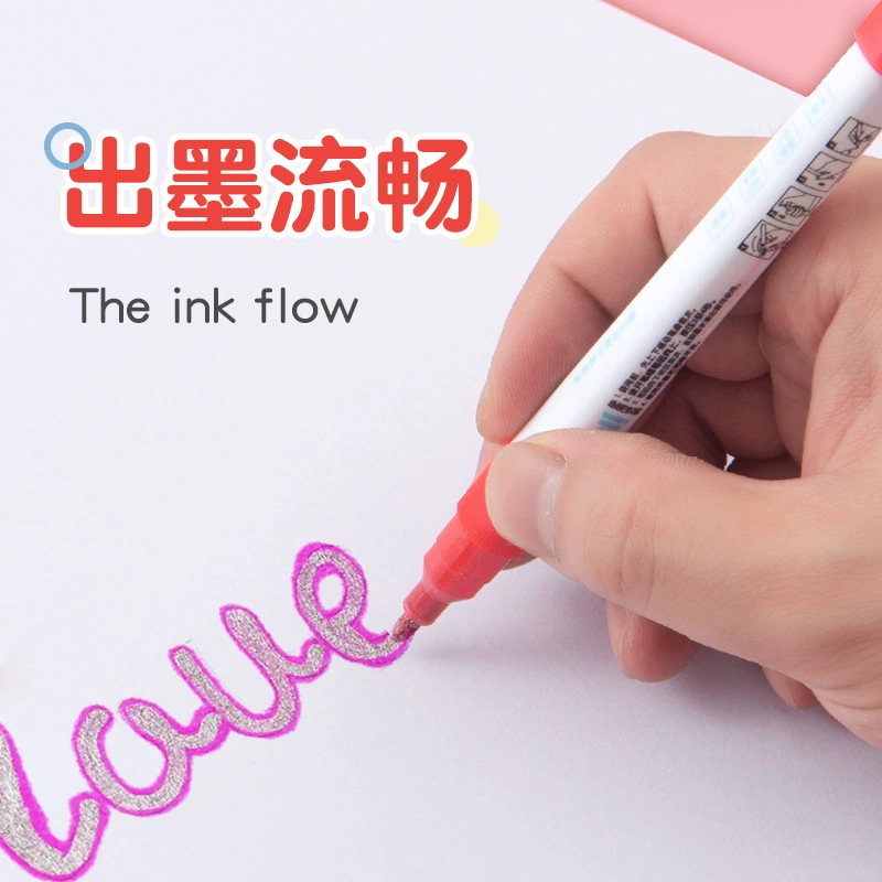 Liner, fluorescence set for students, simple and elegant design, 8 colors, DIY