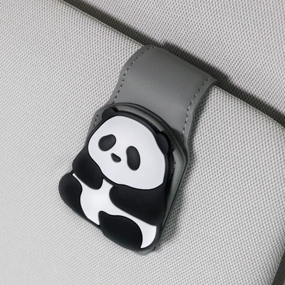 Handy Gadget Multifunctional Creative – Car Glasses Clip/Bill Clip - fat-panda-gray-u-shaped-glasses-clip