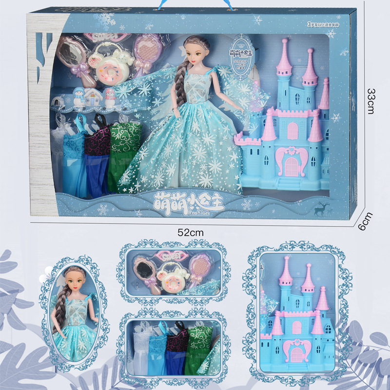 Gifts for Kidsren and Girls, Artificial Dress-Up Barbie Doll, Princess Castle, Play House Toy, Baby Girl 4-6 Years Old