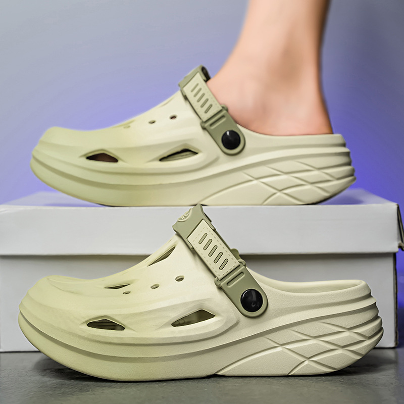 Zapatos con agujeros para hombres y mujeres nuevo estilo de alta gama verano al aire libre Baotou antideslizante EVA pisando mierda sandalias y zapatillas para adolescentes