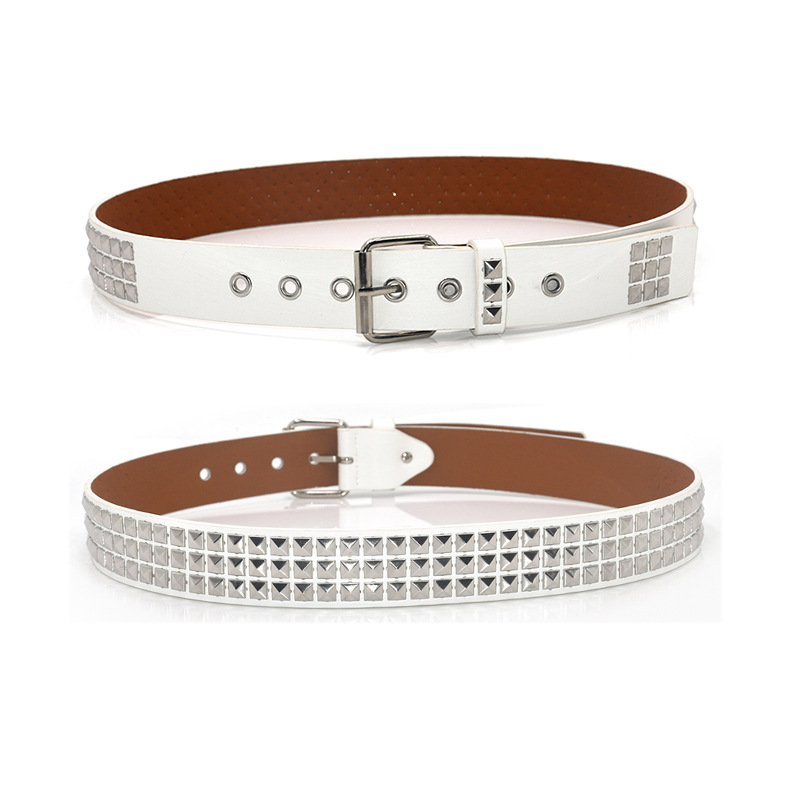 Cinturón de hombres punk europeo y americano cuentas cuadradas pirámide remache Cinturón agarrar cuentas pantalones de hombres y mujeres cinturón transfronterizo