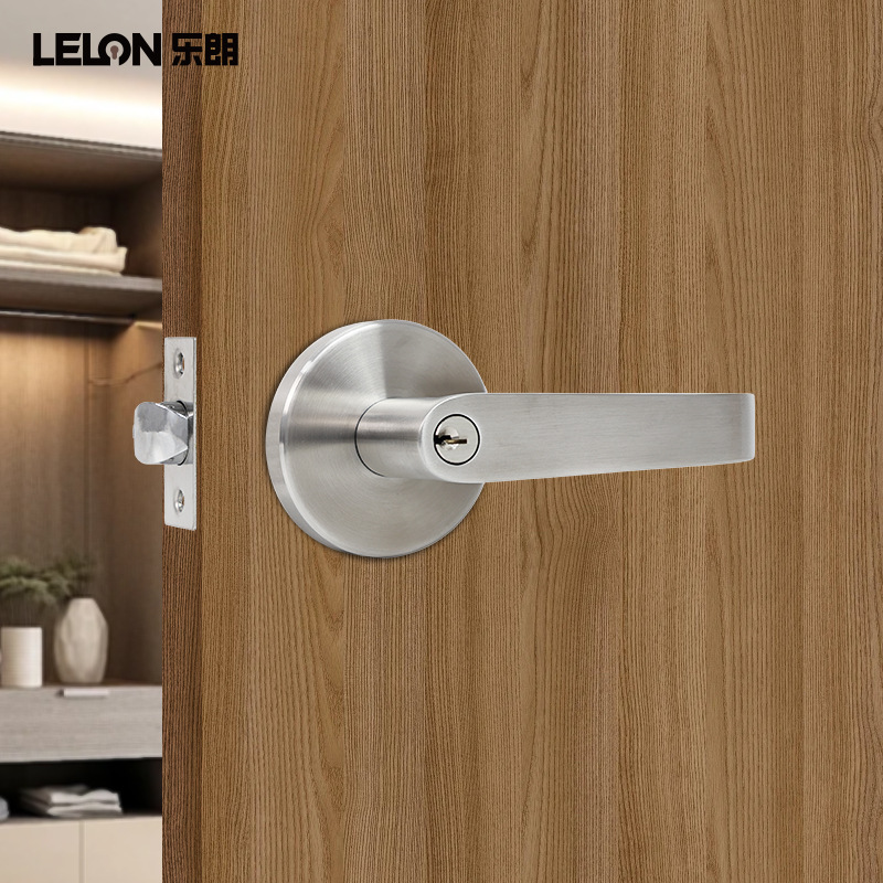 Cross-border 304 acero inoxidable tres barras cerradura de puerta sin llave cerradura de empuñadura esférica cerradura de agujero ajustable cerradura de baño