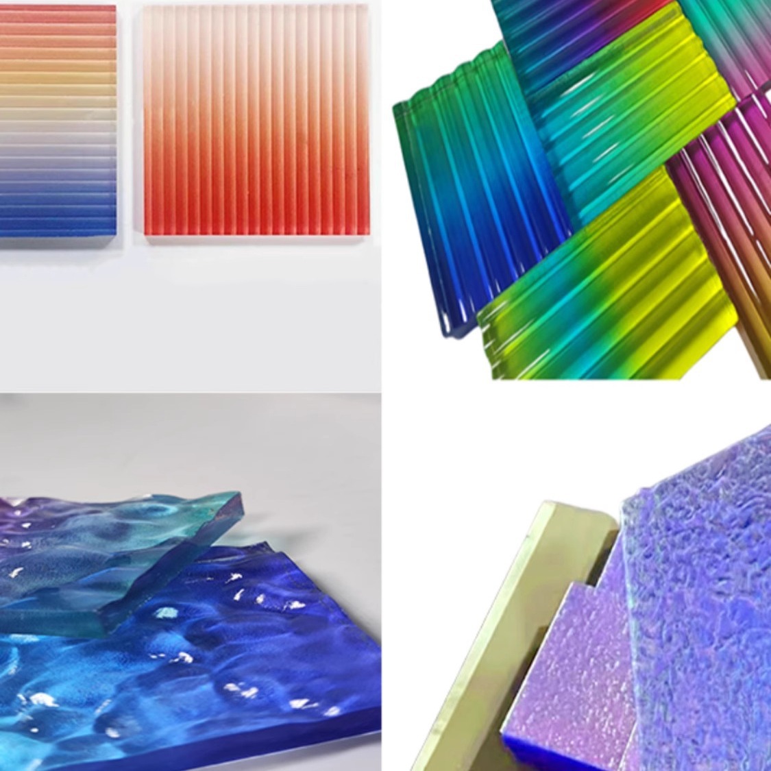 水波纹渐变隔断亚克力石头UV板长虹纹工艺粗细条纹宽有机玻璃