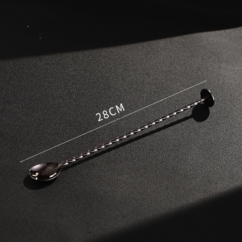 304 round bottom bar spoon plated black-28m