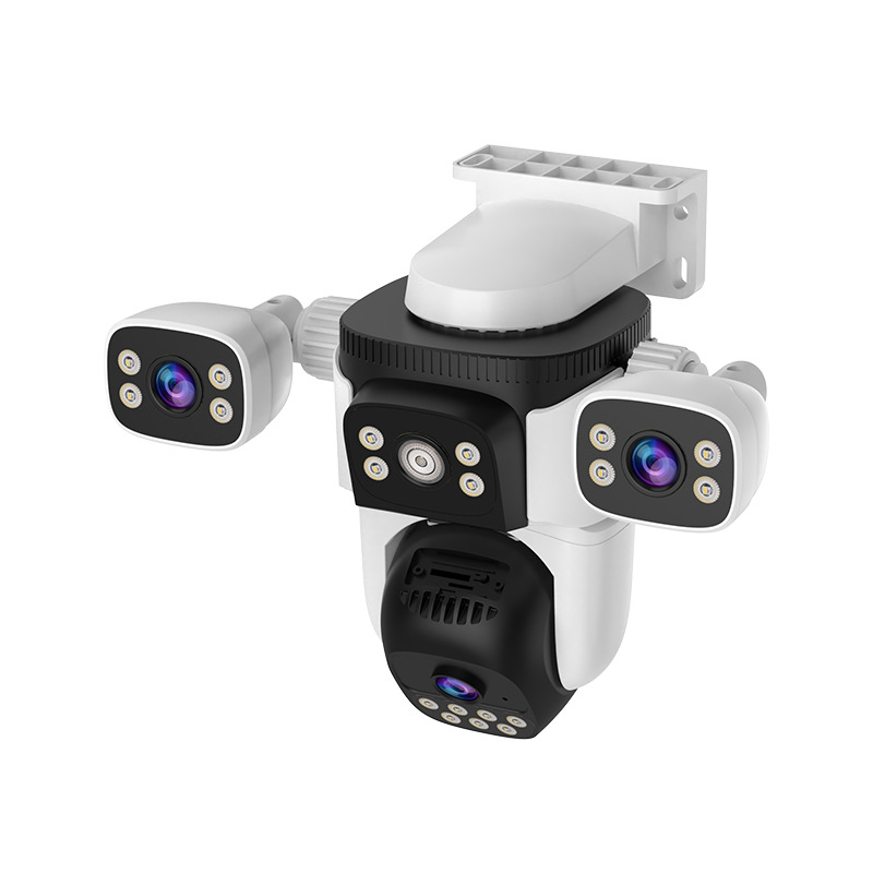 Cámara de Vigilancia Exterior Multi-cámara Transfronteriza, Vigilancia de Tres Pantallas, Vigilancia Nocturna de Alta Definición, Cámara de Vigilancia Exterior de 360 Grados