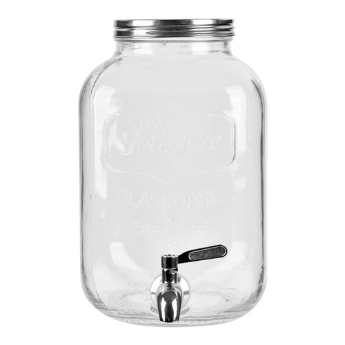 Manufacturer glass cold water bucket with faucet, beverage bucket, lemon fruit tea bucket, juice tank, Coke bucket, wine bottle container