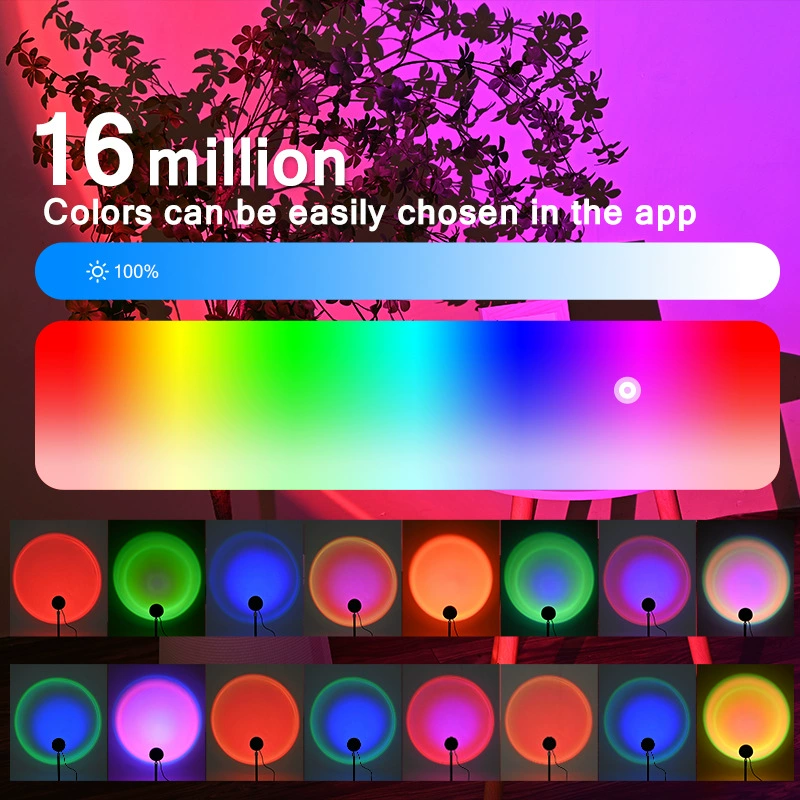 Кросс -граница RGB закатная лампа мини маленькая настольная лампа фото атмосфера свет день не падает свет USB закатный свет сетевой красный закатная лампа