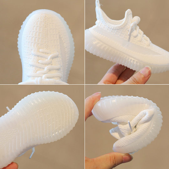 Children's sneaker 2024 Spring and Autumn Boys Coconut Shoes New Girls Casual Mesh Shoes Breathable Baby White Shoes