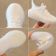 Children's sneaker 2024 Spring and Autumn Boys Coconut Shoes New Girls Casual Mesh Shoes Breathable Baby White Shoes