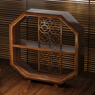New Chinese Style Desktop Antique Rack Solid Wood Small Tea Cup Storage Tea Table Tea Set Storage Rack Tea Display Rack