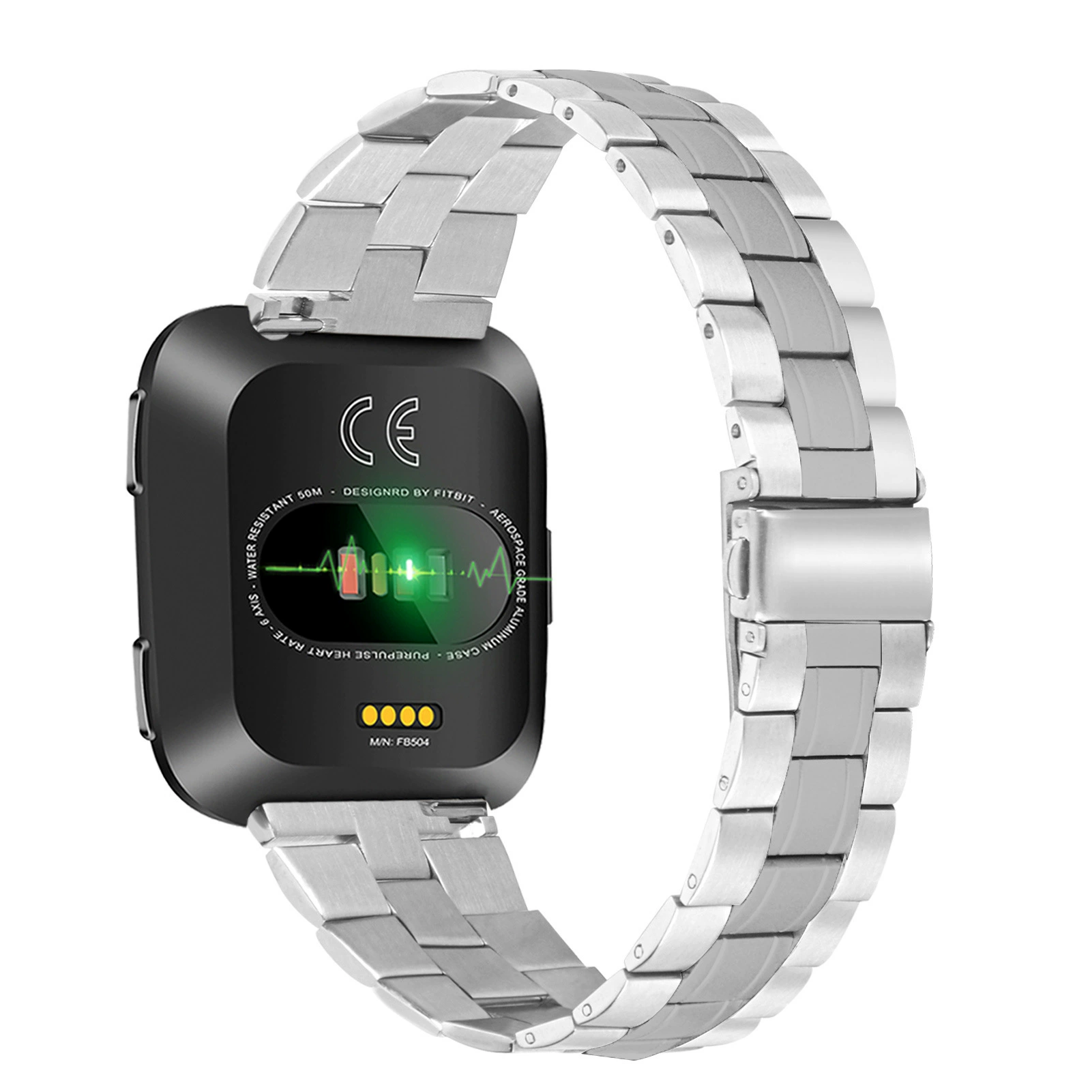 Подходит для Huawei Samsung Быстрая распаковка FitBit Versa/ Versa2 Нержавеющая сталь Sanzhu Тонкий кожаный ремень