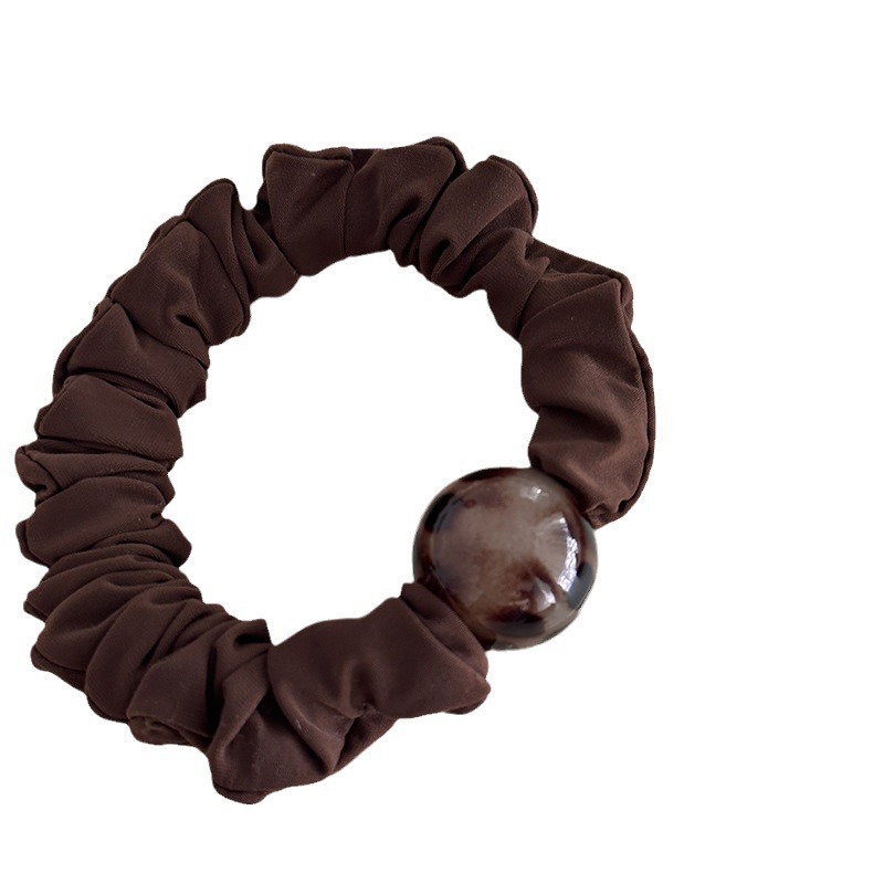 Corda per capelli elastica con pieghe a forma di palla leopardata in stile coreano, con elastico per capelli, per celebrità, accessori per capelli, per ragazze, N_voghion.com