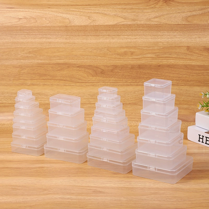 Квадратная прозрачная пластиковая маленькая квадратная коробка для наушников коробка для хранения ювелирных изделий коробка для деталей