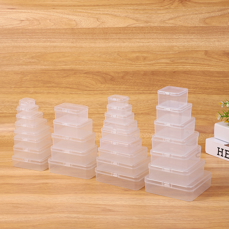 Square Transparent Plastic Small Square Box Earplug Box Jewelry Storage Box Spare Parts Box Jewelry Bead Box Fishing Gear Box