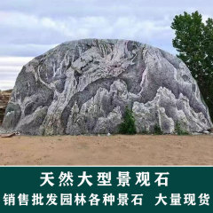 大型泰山石景観石天然風景石自然石庭影壁石村牌石大石彫刻