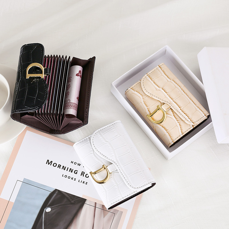 Nueva atmósfera europea y americana de moda cocodrilo de alta calidad de mujer multi-tarjeta anti-robo bolsa deslizante multifunción bolso de cambio