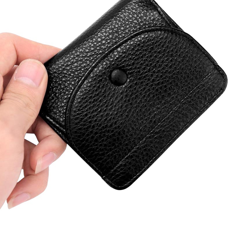 Comercio exterior transfronterizo Venta caliente Monedero de La Moneda primera capa de piel de vaca molida natural color sólido hebilla pequeña cartera billetera de cuero genuino