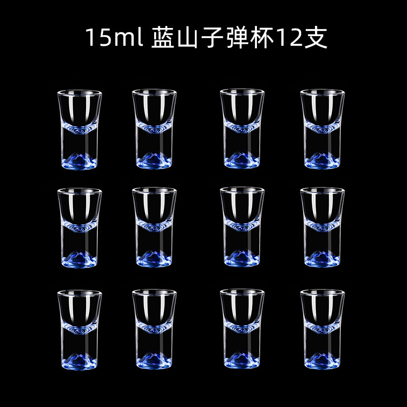 Fábrica directa de vinos de montaña azul conjunto de vidrio de cristal de lujo ligero casero tazas de vino con soporte de tazas de bambú