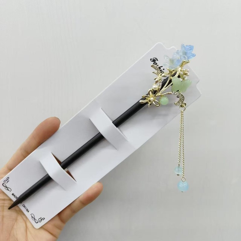 古风高级感黑色檀木发簪女流苏新中式簪子盘发神器发钗簪子苏州|undefined