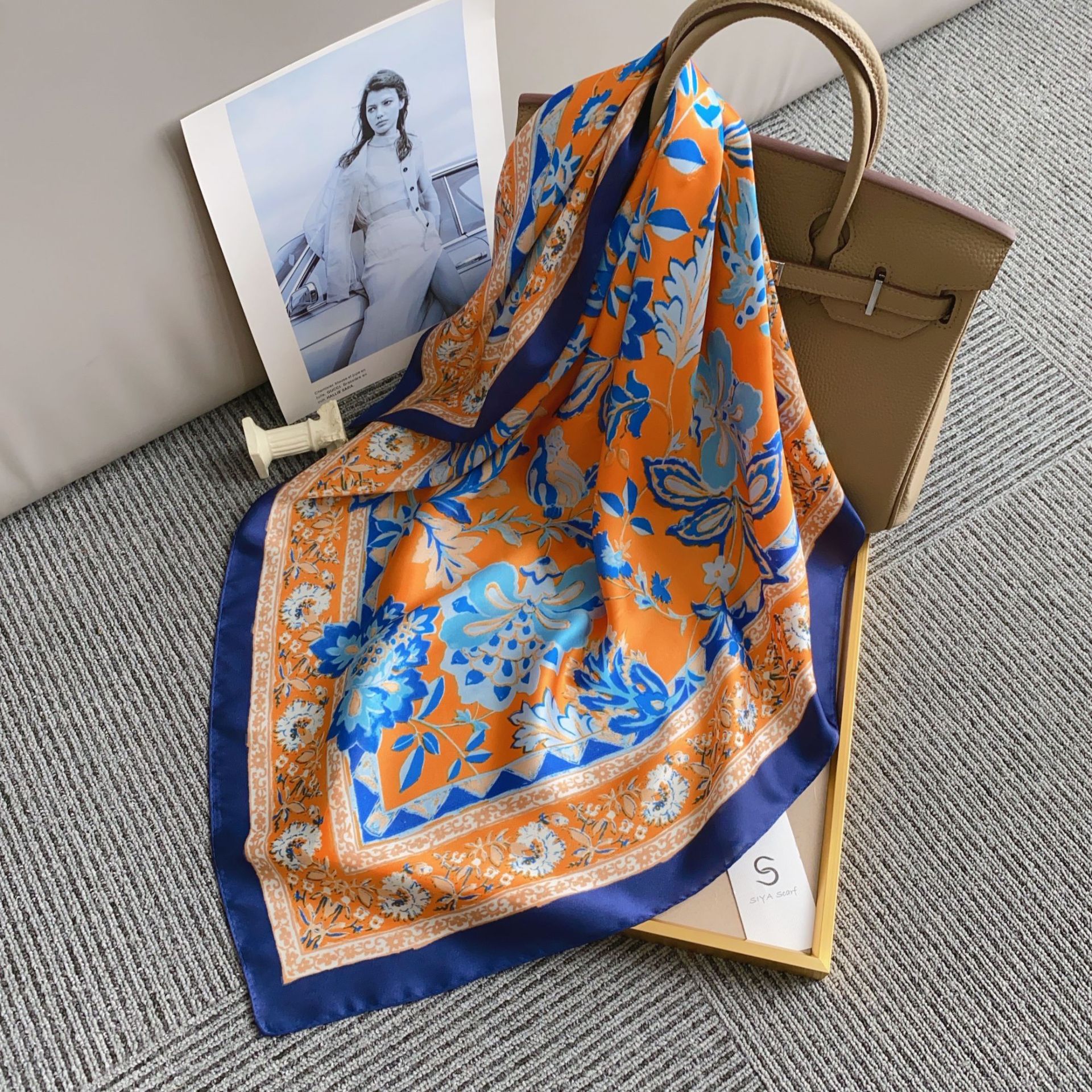 47g Weight Silk Scarf Classification Street, Shopping Occasion Polyester Material Geometric, Polka Dots Pattern Spring&Summer Season Women's Gender Elegant, Lady Style Women's Elegant Lady Geometric Polka Dots Polyester Silk Scarf 25