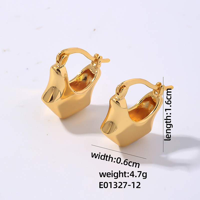 1 Paar Einfacher Stil Geometrisch Überzug Rostfreier Stahl Reif Ohrringe Tropfenohrringe display picture 27