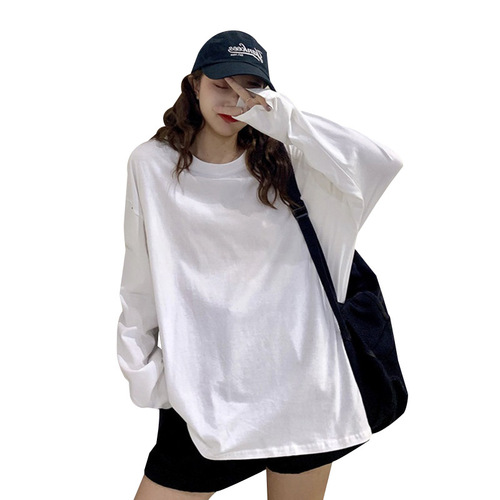 Women's Long Sleeve T-Shirt Ins Trendy Influencer Nipple Layer Top Women 2025 Spring Autumn Versatile Solid Color Long Length Base Shirt Women