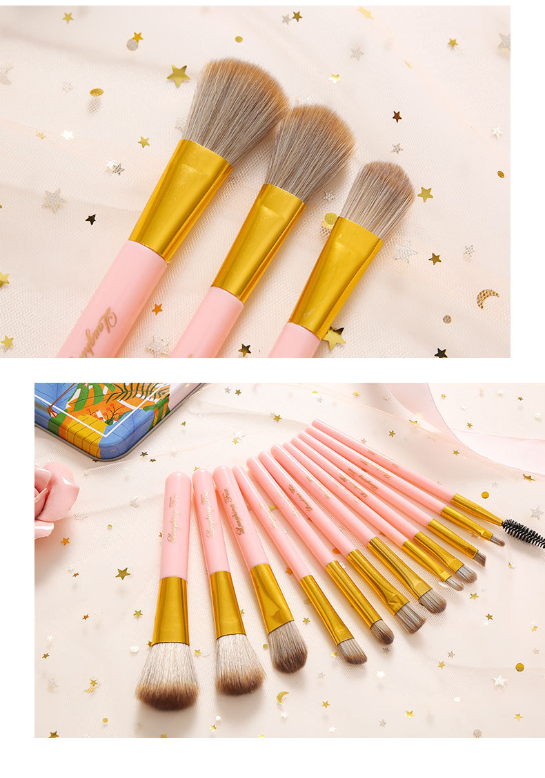 Simple Style Pink Artificial Fiber Plastic Plastic Handle Makeup Brushes display picture 10