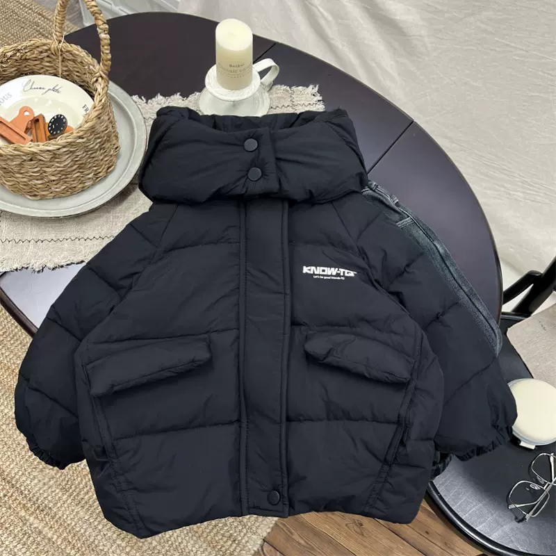 儿童羽绒服男童2025新款白鸭绒外套宝宝冬款保暖男孩上衣连帽冬装