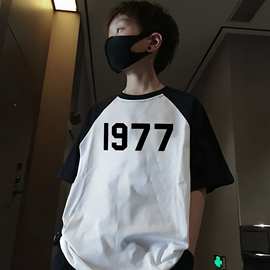 男童纯棉拼接撞色短袖t恤夏季新款插肩袖中大童卡通印花潮酷上衣