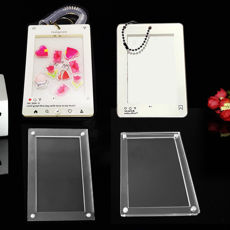 3-inch 5-inch rocking music photo frame Mini Card pendant acrylic keychain INS photo frame star aidou photo frame