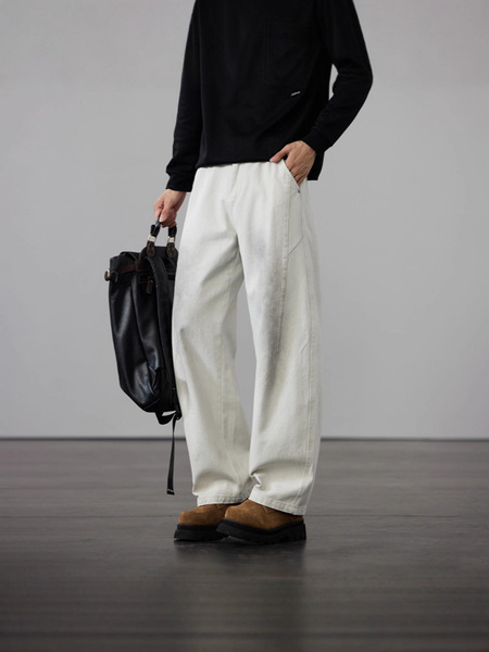 Spring retro demi-season denim trousers